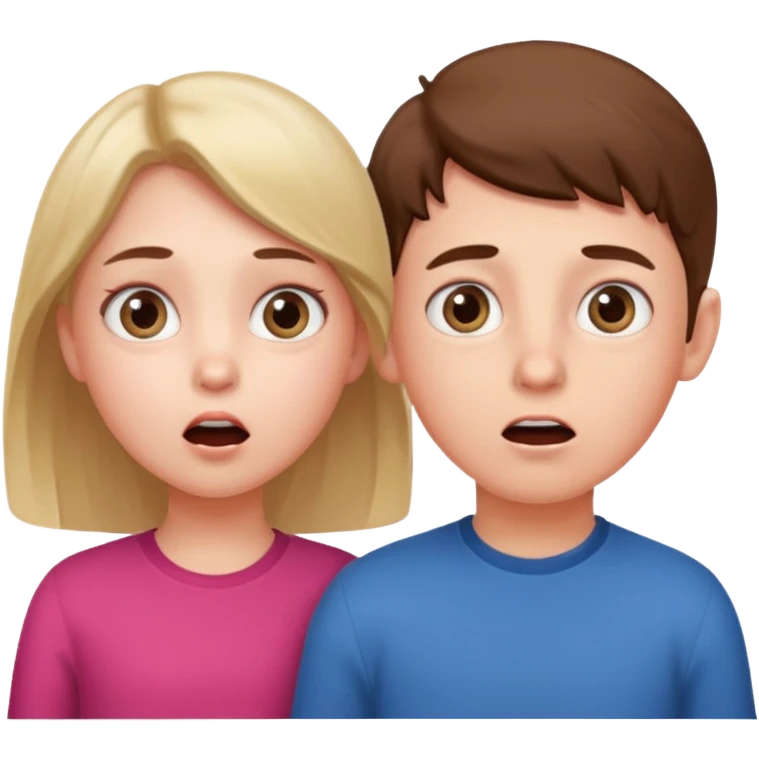 boy and girl surprise face emoji