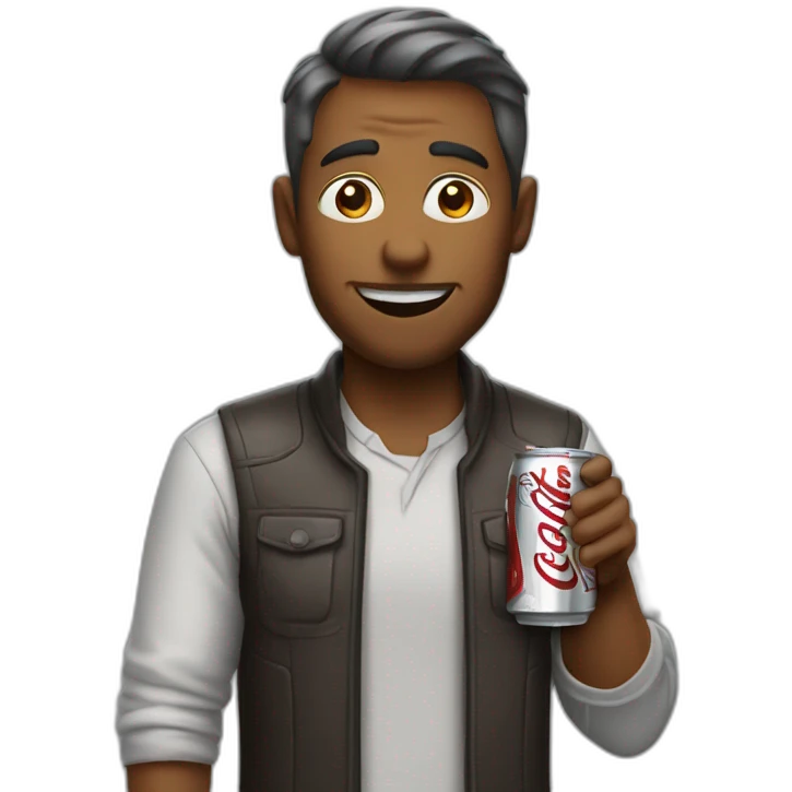 Man drinking diet coke emoji