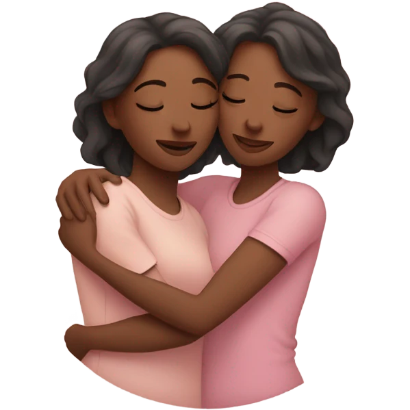 lesbian cuddles pink emoji