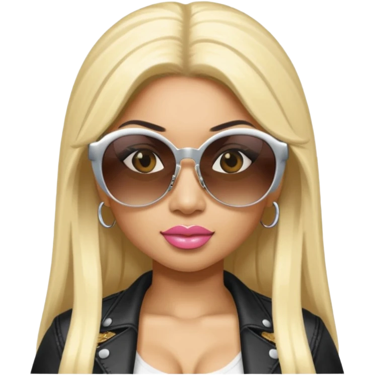 Rapper Nicki Minaj wear sunglasses emoji