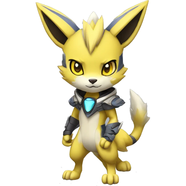 Anthro Cool Chibi Zeraora-Renamon-Pokémon Full Body Detailed High Quality emoji