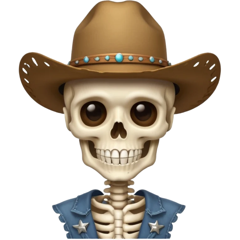 A skeleton wearing a cowboy hat emoji