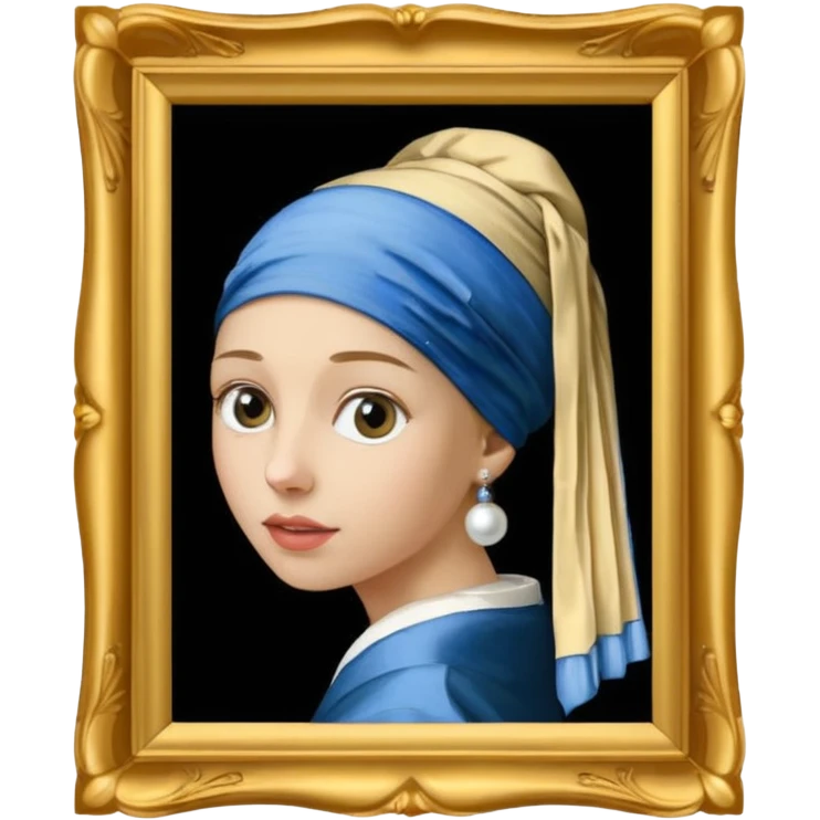 Girl with a Pearl Earring painting with frames emoji