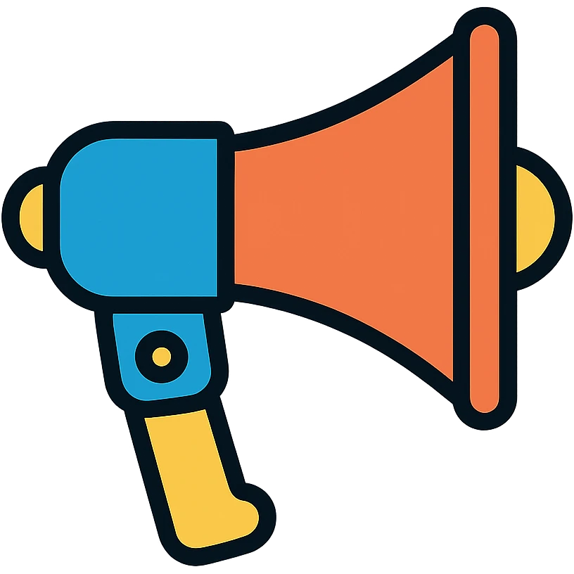 megaphone in a color outline icon style, clear and recognizable emoji