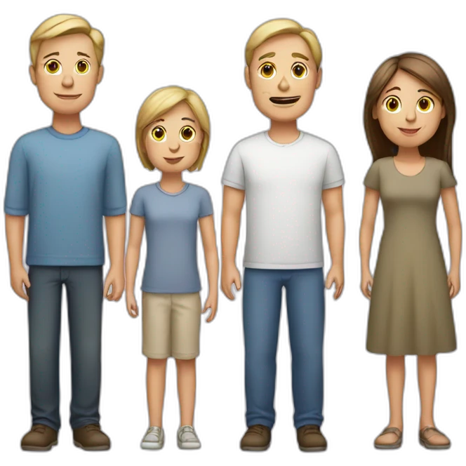 two white straight parents with one daughter and one son emoji