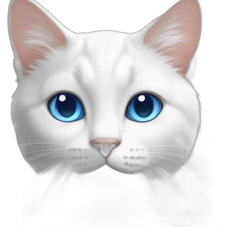 White cat with sabe color fur blue eyes emoji