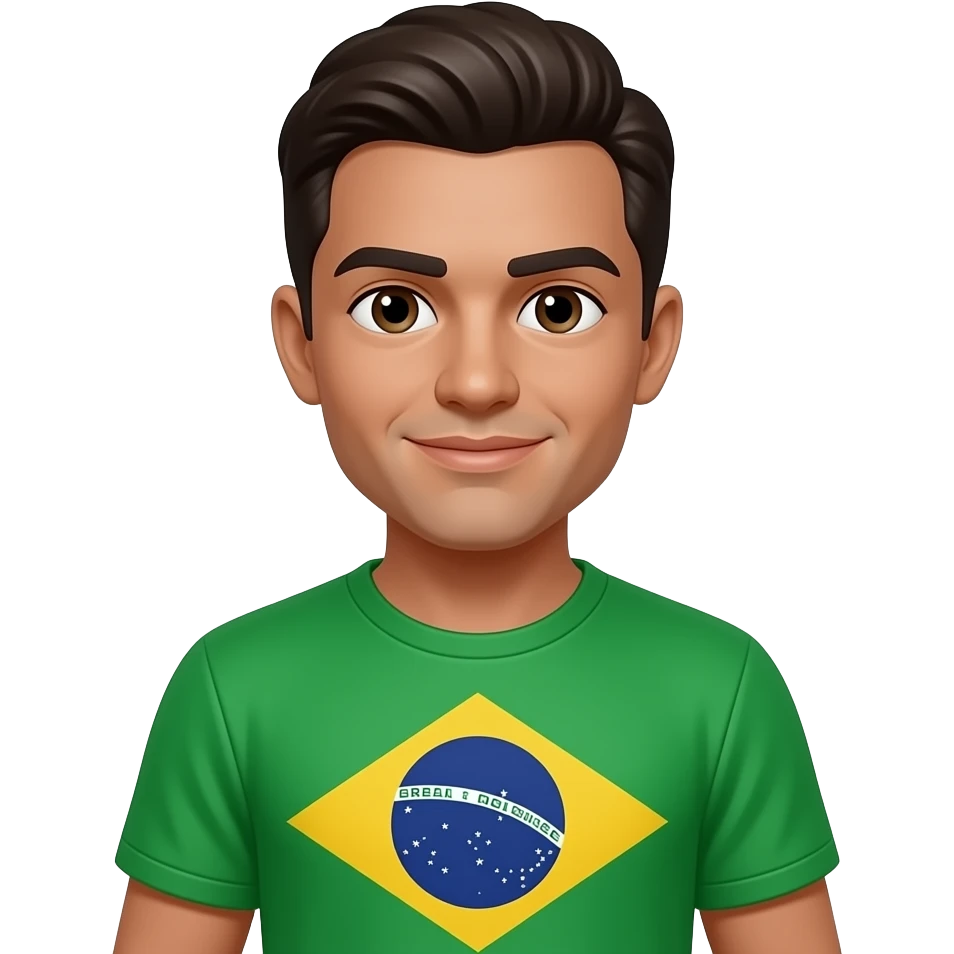A GUY WEARING A BRAZIL SHIRT emoji