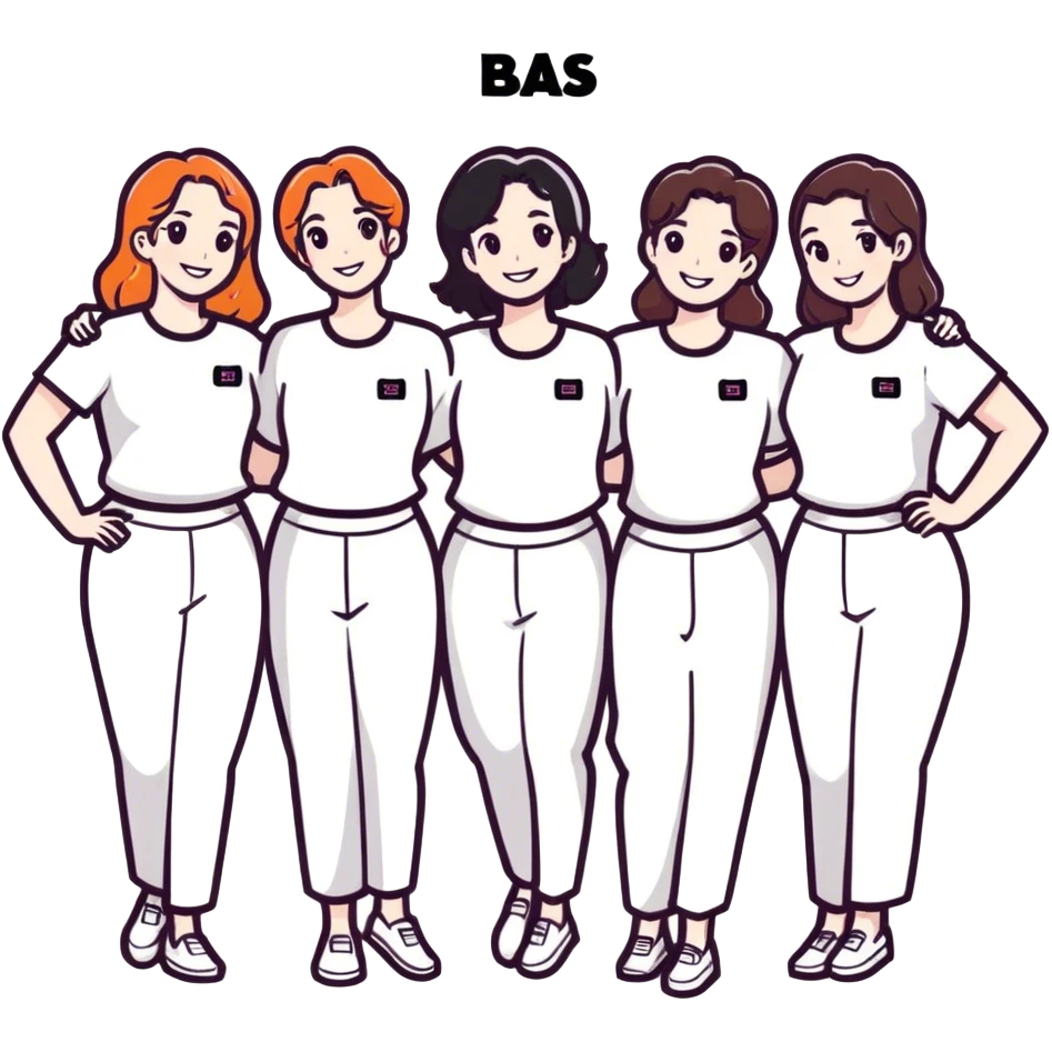 Five women with the caption #BABS emoji