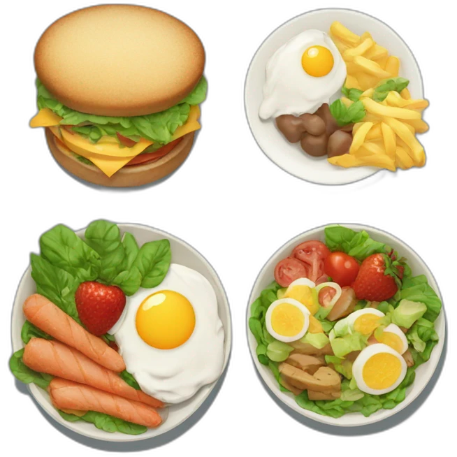 Healthy meal or unhealthy meal emoji