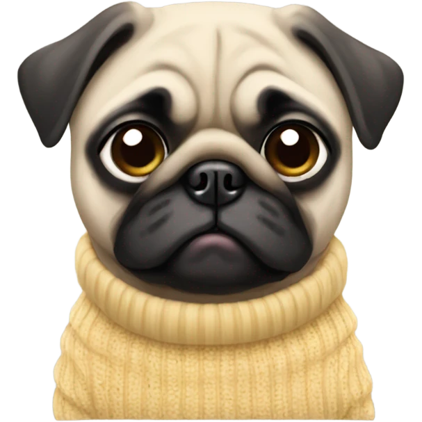 Pug wearing sweater emoji