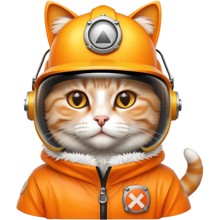 Cat in a hazmat helmet emoji