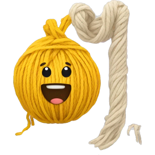 Laptop and yarn emoji