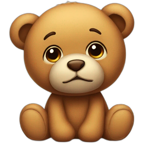 Sad cute teddy emoji