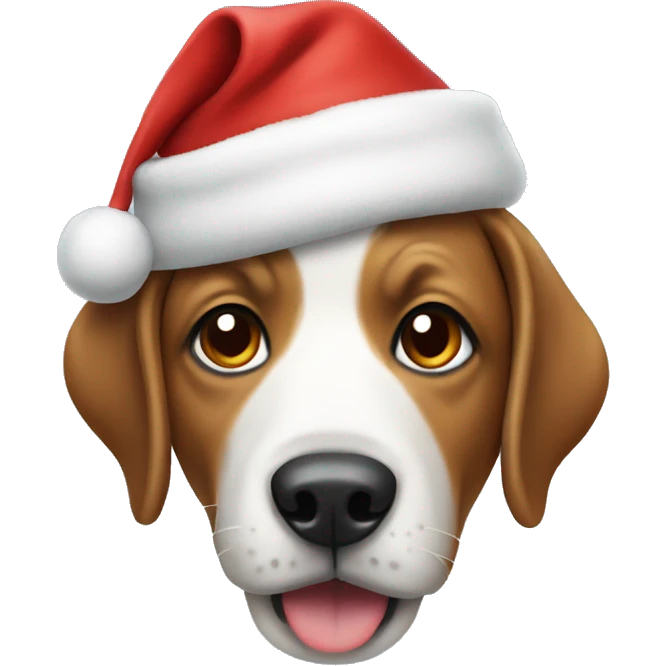 Dog with crismas hat emoji