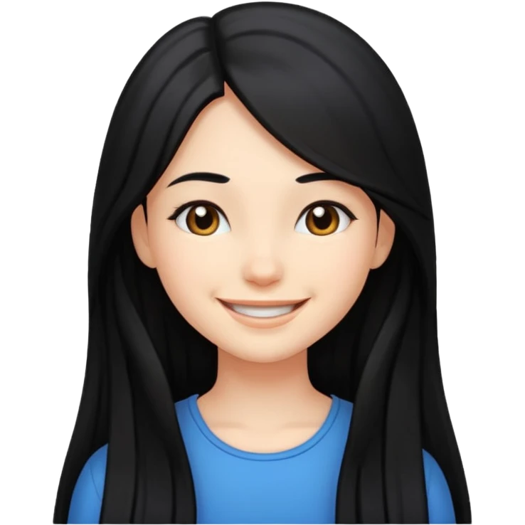 A girl with long black hair emoji