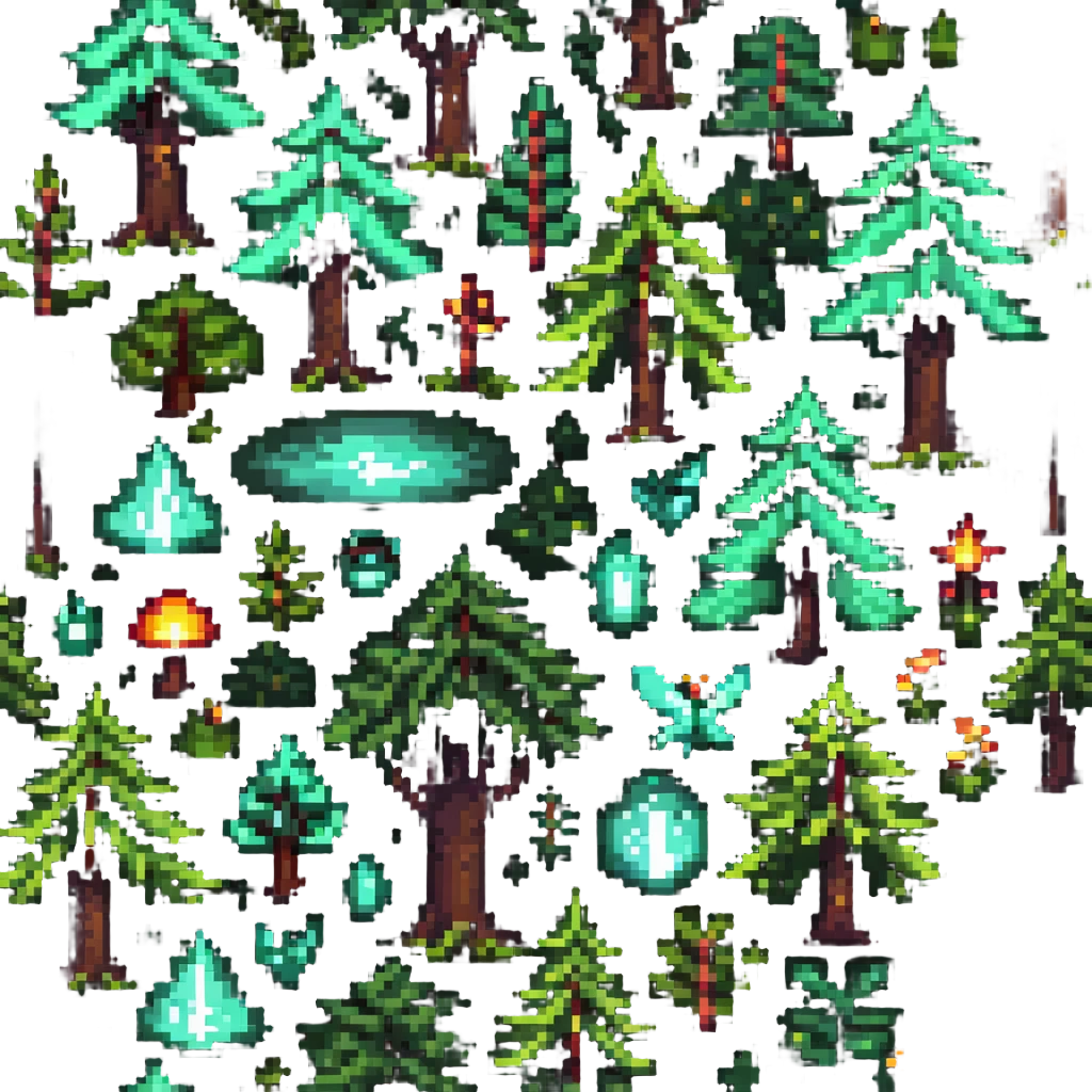 enchanted forest with magical elements emoji