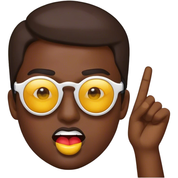 emoji with sunglasses and he’s beating his lips emoji