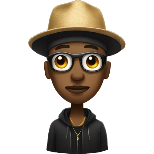 A RAPPER WITH A BIG HAT emoji