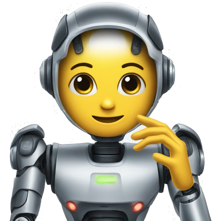 helping a robot emoji