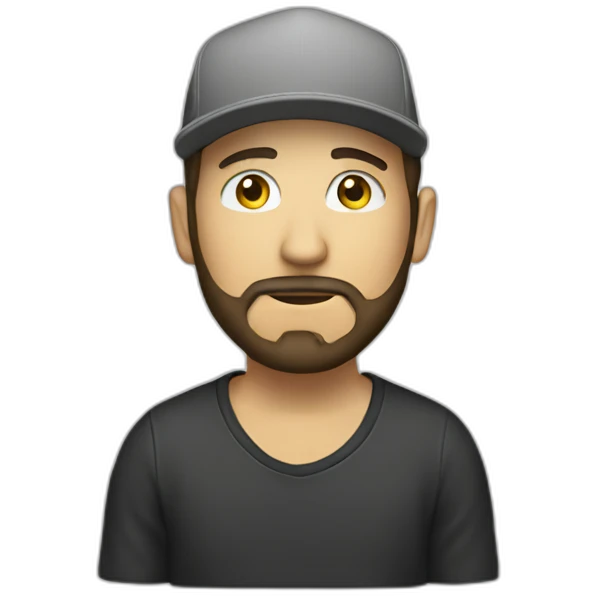 marketer white man with middle beard snapback hat emoji