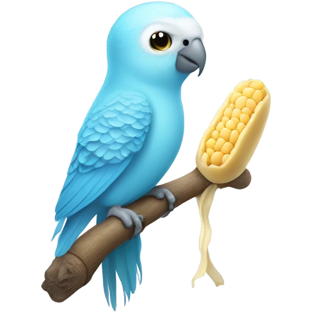 Light blue parakeet with cuttlebone emoji