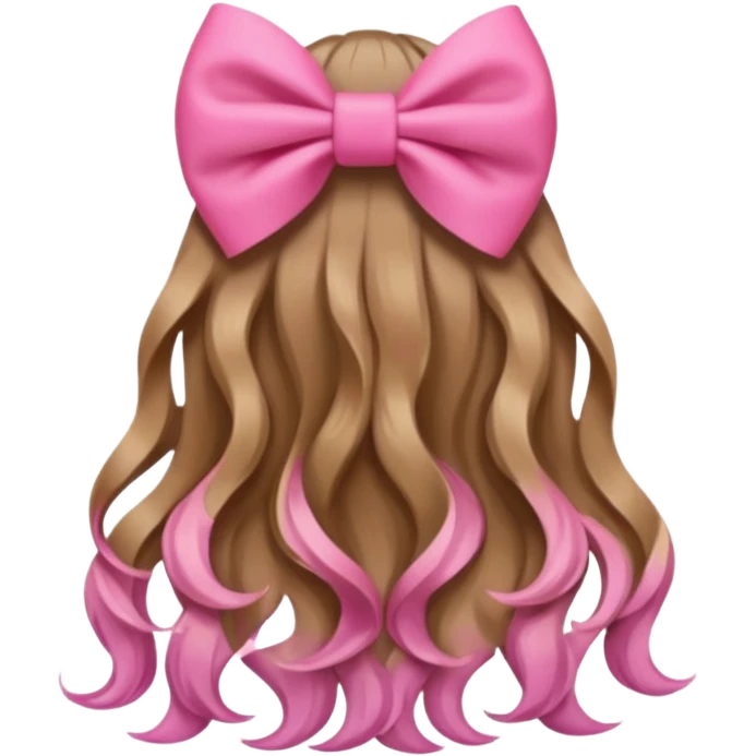 hair from behind with a pink bow emoji