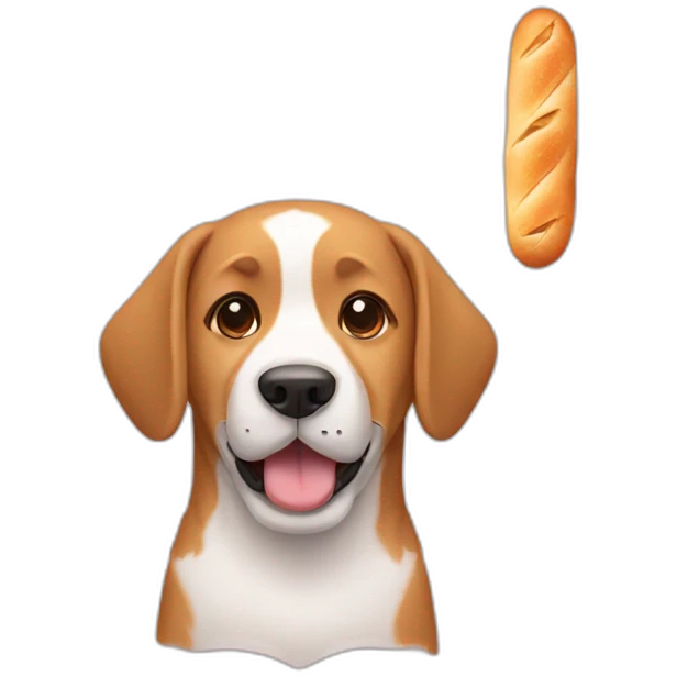 dog with a baguette emoji