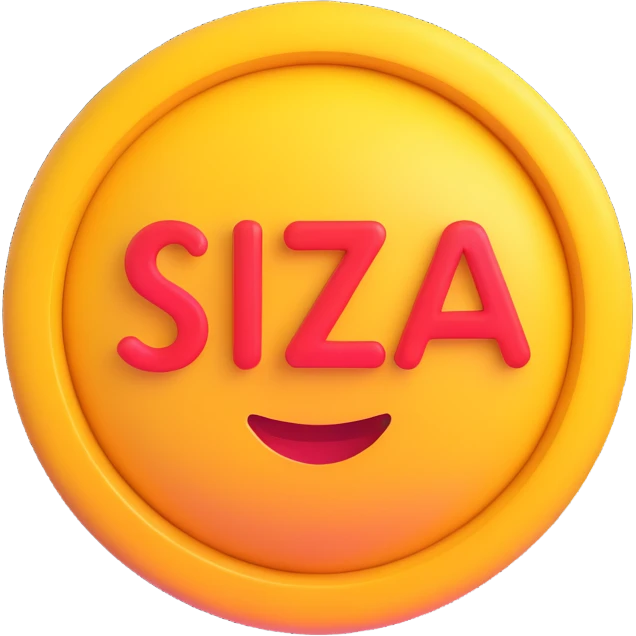 colorful 3D circular emoji with the word 'sziaa' in the center in a modern font emoji