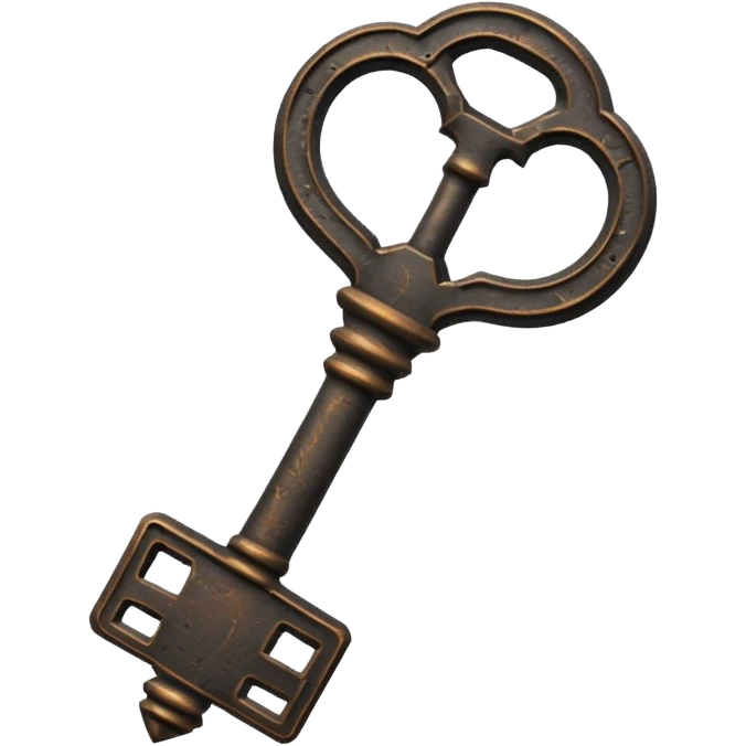 iOS style emoji, minimal ancient key, dark fantasy emoji