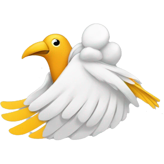 bird flying wit baby in swaddle in beak emoji