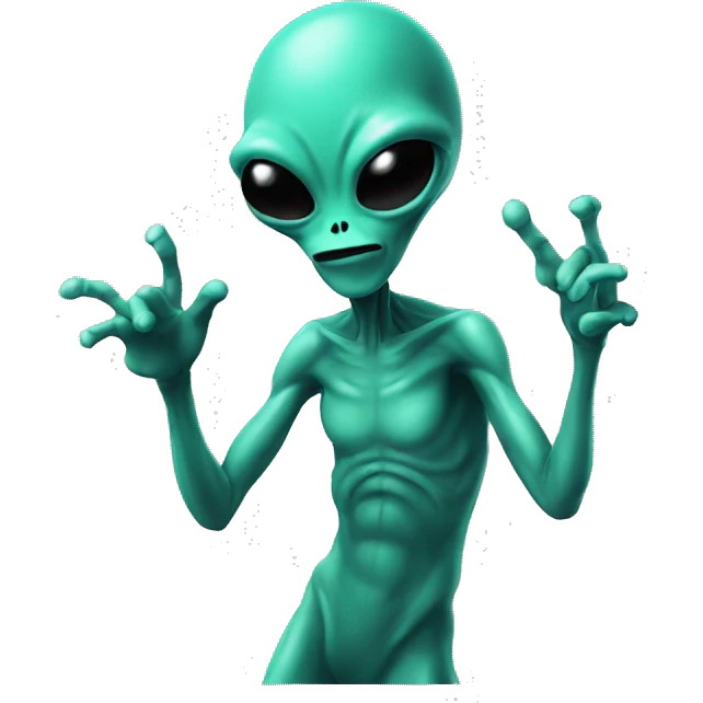Alien doing a dab emoji