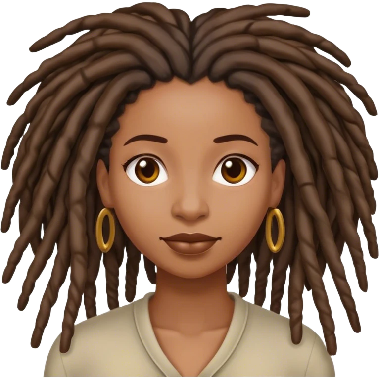 Black woman with locs diverse emoji