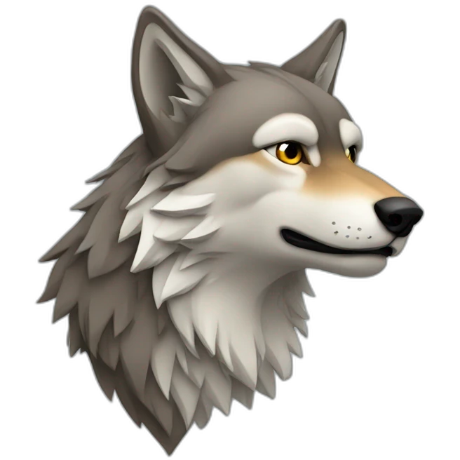 wolf head in profile looking to right emoji