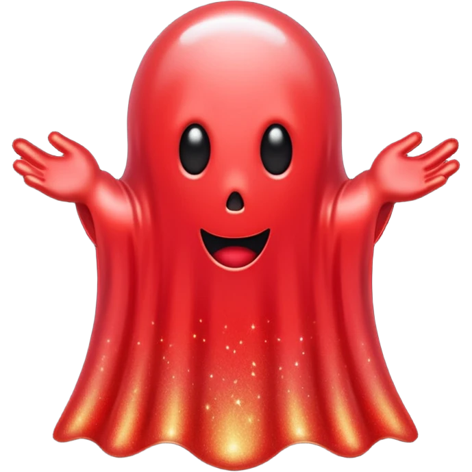 red glitter ghost emoji