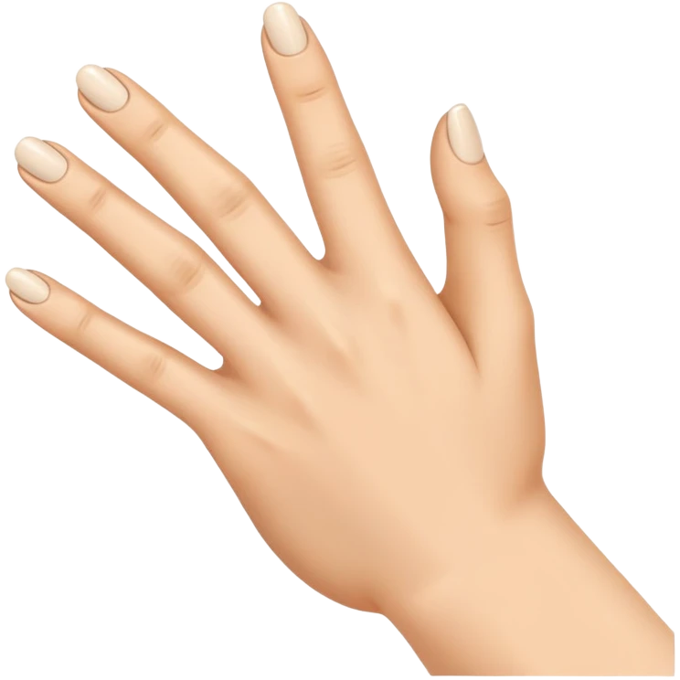 Hand with the thumb flexed inwards touching the ring finger and the other fingers extended emoji