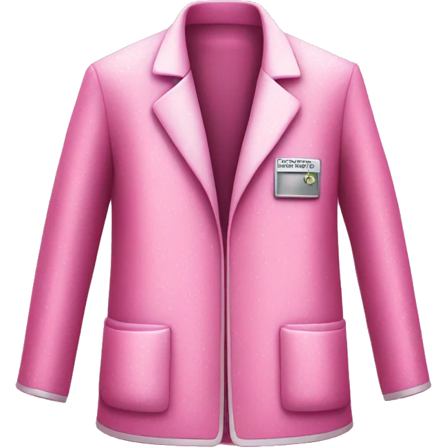 Pink doctors jacket with glitter  emoji