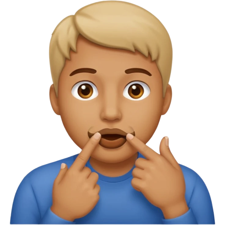 Um dedo na boca emoji