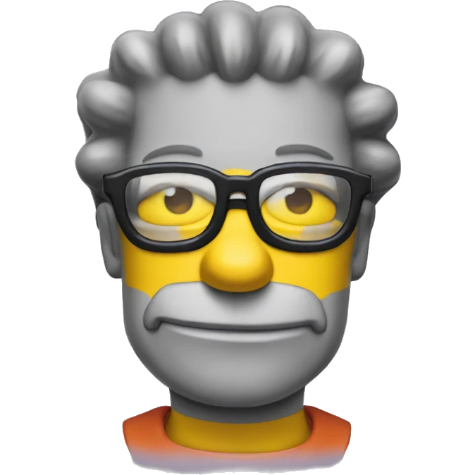 Bart simpsons with glasses and sloping emoji