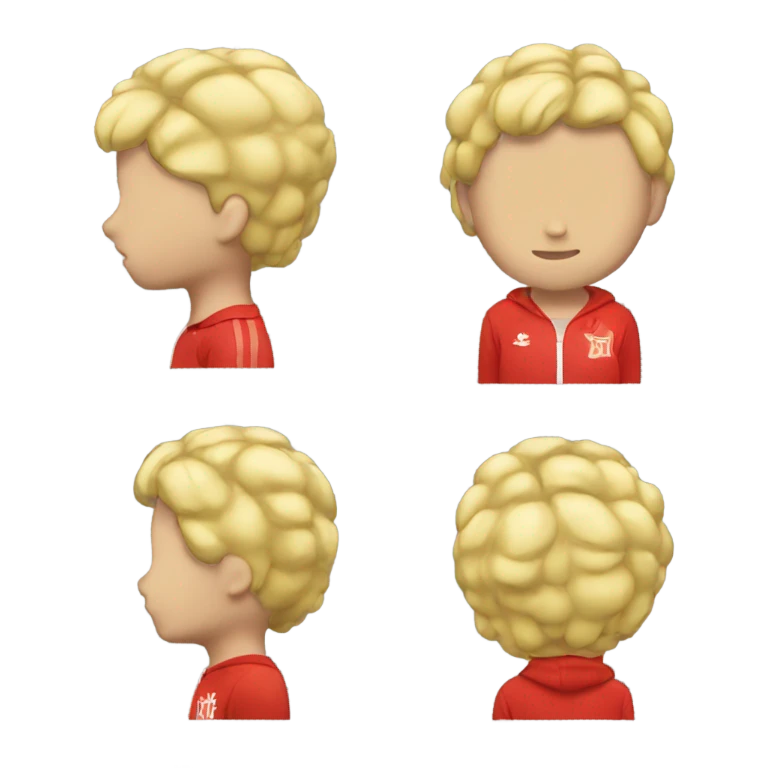 Short blonde hair red tracksuit  emoji