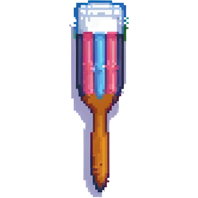 paintbrush in pixel art style emoji