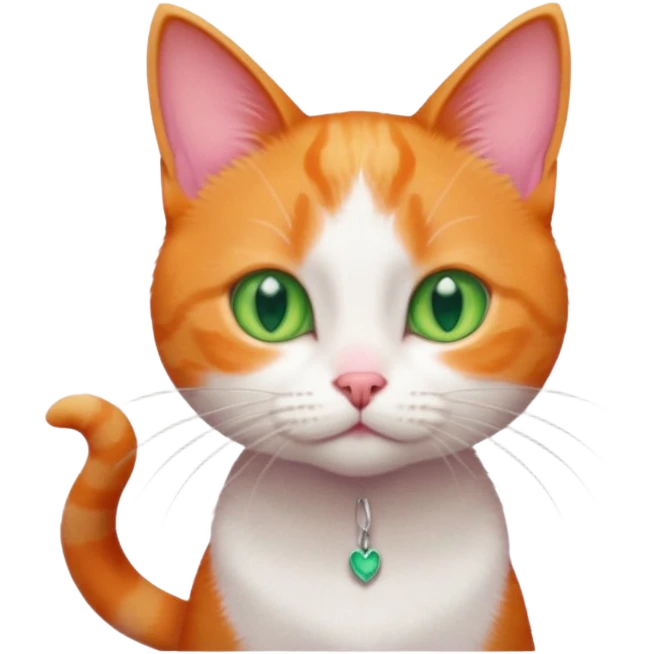 tiny skinny ginger and white cat emoji