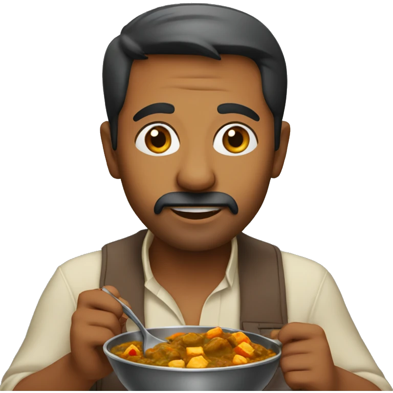 indian man eating curry emoji