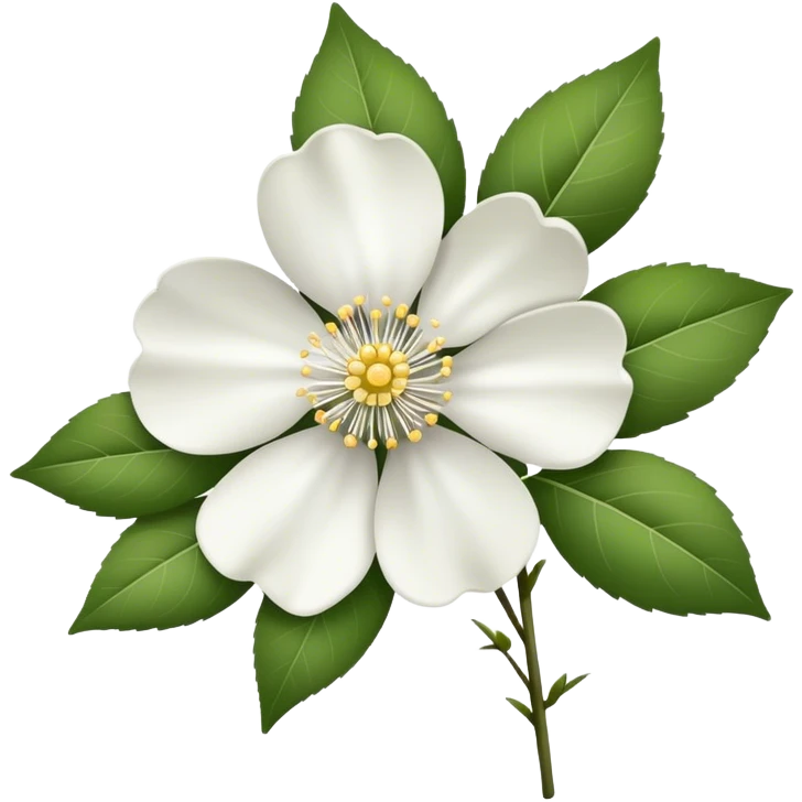 single Cherokee rose, straight stem emoji