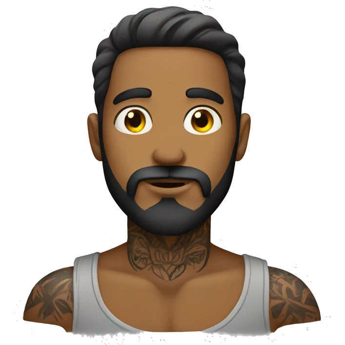 male with beard and tattoo emoji