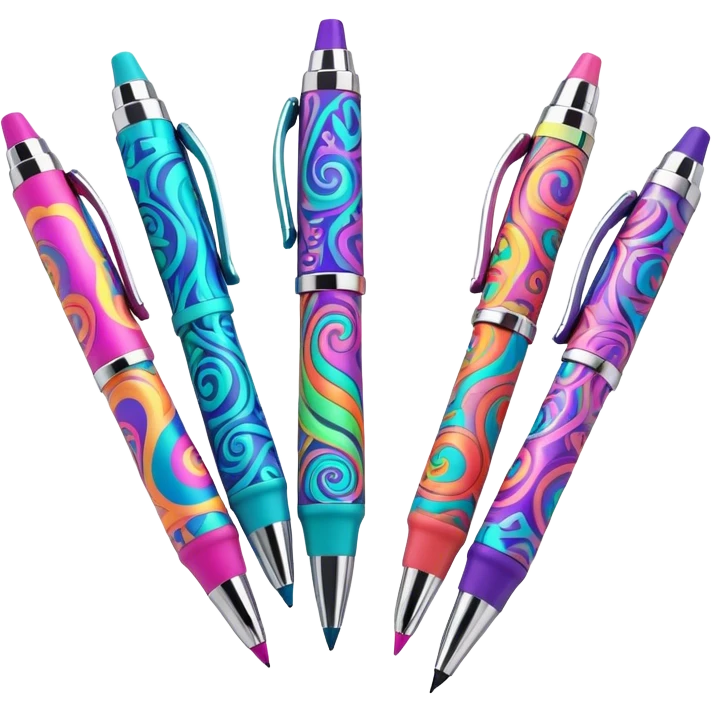 3D, psychedelic colored hippie style pen. Pen only  emoji