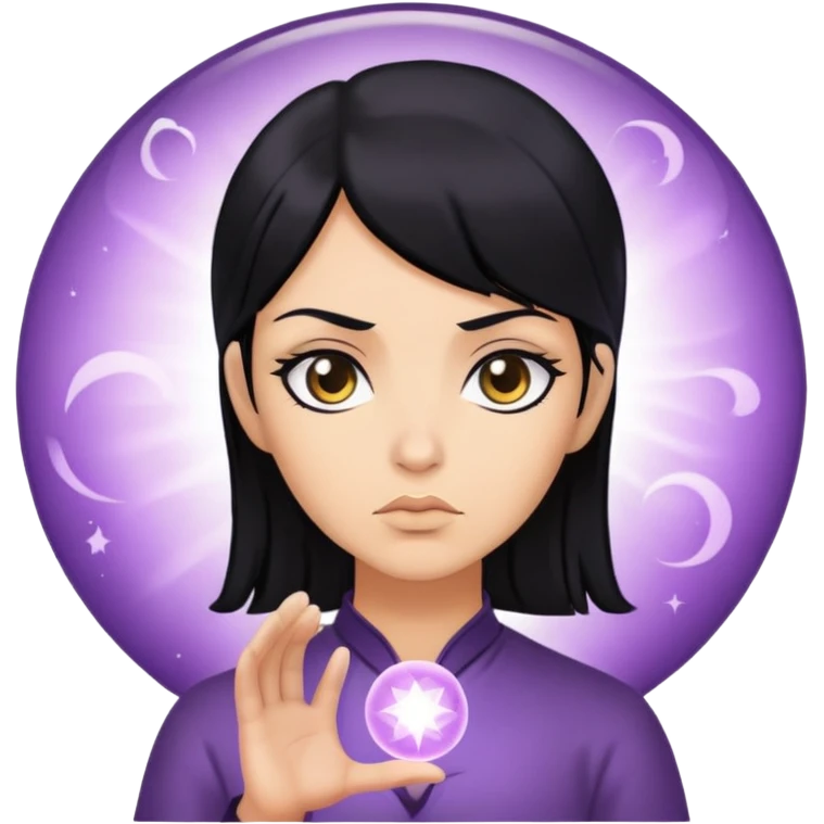 psychic with black hair emoji