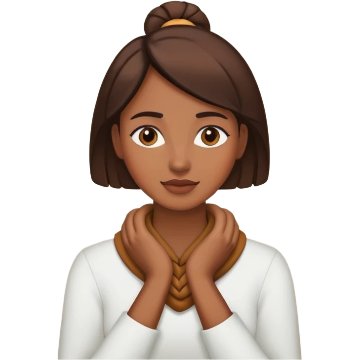 woman with hands around her neck emoji