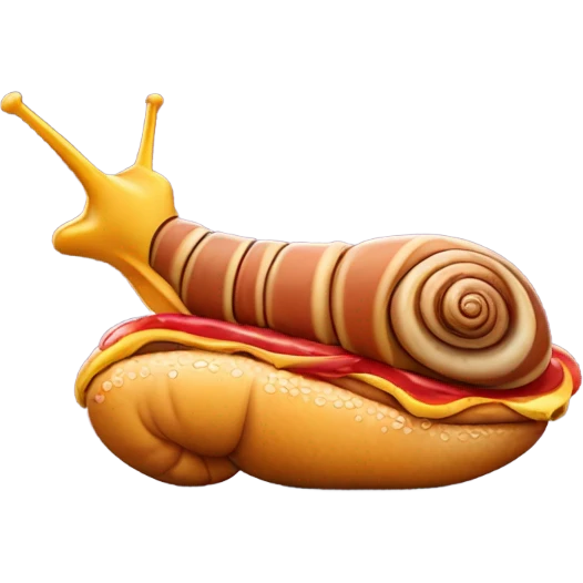 snail eating hotdog emoji