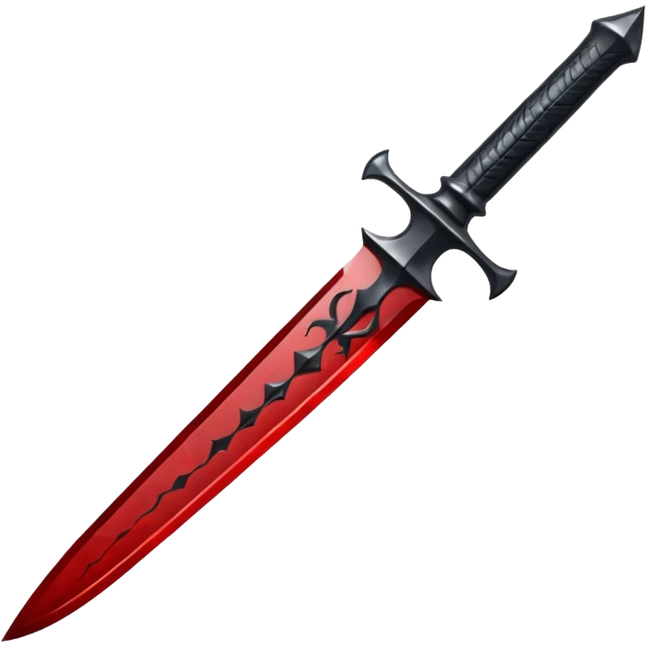 iOS emoji, dark fantasy dagger, obsidian blade, runes, blood drop, clean render, minimalism emoji
