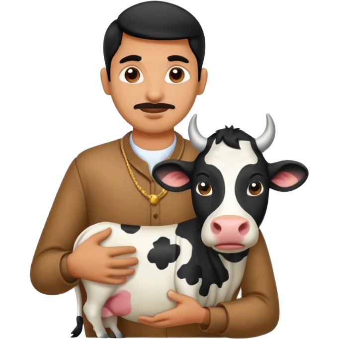 Indian man withg cow emoji